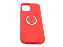 Чехол iPhone 12 Mini (5.4) Силикон Soft Touch Ring держатель Красный