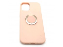 Чехол iPhone 12 Mini (5.4) Силикон Soft Touch Ring держатель Розовый Песок