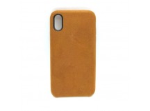 Чехол iPhone X/XS Alcantara Case в упаковке Коричневый