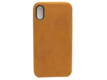 Чехол iPhone X/XS Alcantara Case в упаковке Коричневый