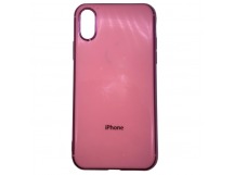 Чехол iPhone X/XS Силикон Кейс Глянцевый Розовый