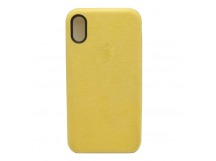 Чехол iPhone XR Alcantara Case в упаковке Желтый