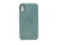 Чехол iPhone XR Alcantara Case в упаковке Зеленый
