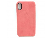 Чехол iPhone XR Alcantara Case в упаковке Красная Ягода