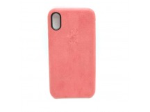 Чехол iPhone XR Alcantara Case в упаковке Красная Ягода