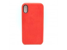 Чехол iPhone XR Alcantara Case в упаковке Красный