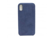 Чехол iPhone XR Alcantara Case в упаковке Темно-Синий