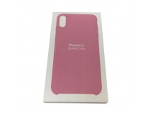 Чехол iPhone XR Leather Case кнопки металл Розовый в упаковке