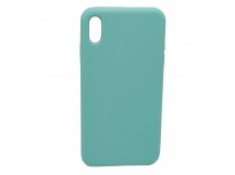 Чехол iPhone XS Max Silicone Case №21 в упаковке Голубой лед