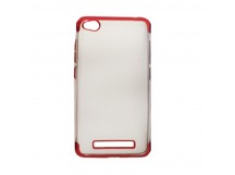 Чехол Xiaomi 4A силикон Laser ободок хром красный