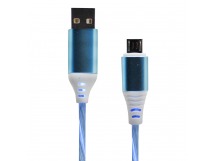 Кабель USB - micro USB - светящийся (blue)