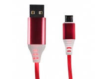 Кабель USB - micro USB - светящийся (red)