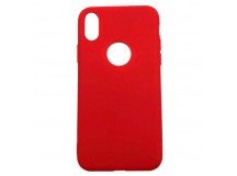 Чехол iPhone X/XS Силикон Матовый Красный