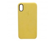 Чехол iPhone X/XS Alcantara Case в упаковке Желтый