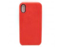 Чехол iPhone X/XS Alcantara Case в упаковке Красный