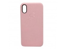 Чехол iPhone X/XS Alcantara Case в упаковке Розовый
