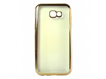 Чехол Samsung  A3 (2017) силикон Laser ободок хром золото