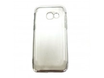 Чехол Samsung  A3 (2017) силикон Laser ободок хром серебро