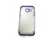 Чехол Samsung  A3 (2017) силикон Laser ободок хром синий