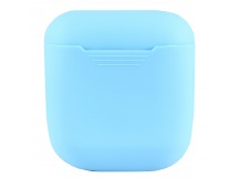 Чехол - силиконовый, тонкий для кейса Apple AirPods/AirPods 2 (light blue)