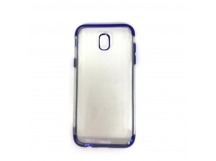 Чехол Samsung  J530 силикон Laser ободок хром синий