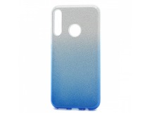 Чехол-накладка Fashion с блестками для Huawei Honor 9C/P40 Lite E серебристо-голубой