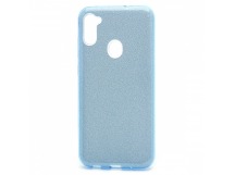 Чехол-накладка Fashion с блестками для Samsung Galaxy A11/M11 голубой