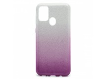 Чехол-накладка Fashion с блестками для Samsung Galaxy M21/M30S серебристо-фиолетовая