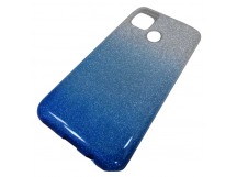                                 Чехол силикон-пластик Samsung M31 Fashion с блестками серебристо-голубой