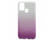                                Чехол силикон-пластик Samsung M31 Fashion с блестками серебристо-фиолетовый