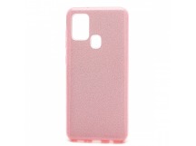 Чехол-накладка Fashion с блестками для Samsung Galaxy A21S розовый