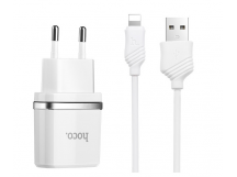 Адаптер Сетевой HOCO C12 + кабель Apple Lightning (White)