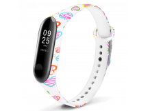 Ремешок силиконовый Xiaomi Mi Band 5 (с принтом) сердчеки