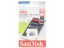 Карта памяти MicroSD 64GB SanDisk Class 10 Ultra Light UHS-I (100 Mb/s) без адаптера