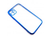 Чехол iPhone 11 Силикон Прозрачный (Style under iPhone 12) Синий