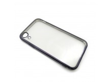 Чехол iPhone XR Силикон Прозрачный (Style under iPhone 12) Черный