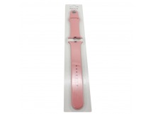 Ремешок для Apple Watch 42/44/45/49 mm №12 силиконовый Светло-Розовый (Размер ML)