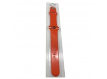Ремешок для Apple Watch 42/44/45/49 mm №39 силиконовый Оранжево-Красный (Размер ML)
