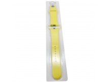 Ремешок для Apple Watch 42/44/45/49 mm №55 силиконовый Светло-Желтый (Размер ML)