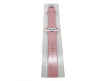 Ремешок для Apple Watch 42/44/45/49 mm №12 силиконовый Светло-Розовый (Размер SM)