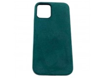 Чехол iPhone 12 Mini (5.4) Alcantara Case (без MagSafe) в упаковке Зеленый