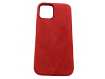 Чехол iPhone 12 Mini (5.4) Alcantara Case (без MagSafe) в упаковке Красная Ягода