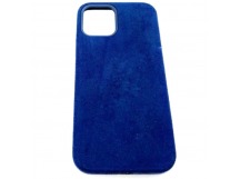 Чехол iPhone 12/12 Pro (6.1) Alcantara Case (без MagSafe) в упаковке Темно-Синий