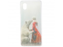 Чехол-накладка №5 для Samsung A01 Core девушка и медведь