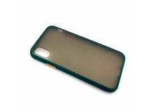 Чехол iPhone X/XS Противоударный Матовый Темно-Зеленый