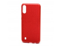 Чехол-накладка Fashion с блестками для Samsung Galaxy M10 красный