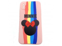 Чехол iPhone X/XS (New Model Full) Силикон Print Minnie Розовый