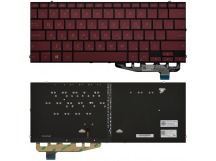 Клавиатура Asus ZenBook S UX391UA красная с подсветкой