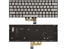 Клавиатура Asus ZenBook 13 UX333FA серебряная с подсветкой