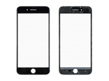 Стекло для переклейки на iPhone 8 Plus в рамке + OCA (черный)